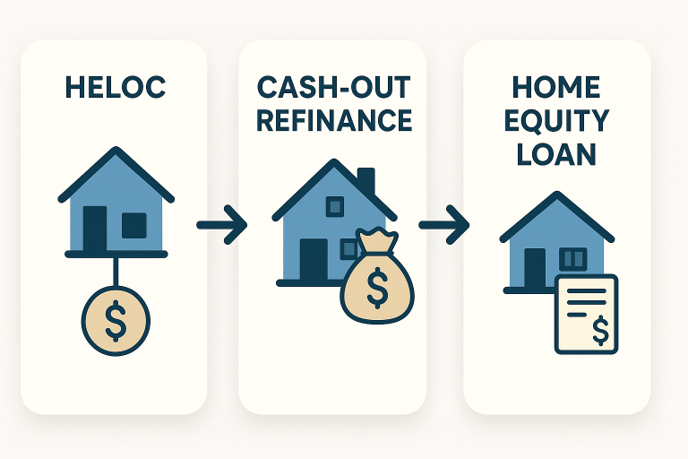 HELOC vs cash-out refinance vs home equity loan