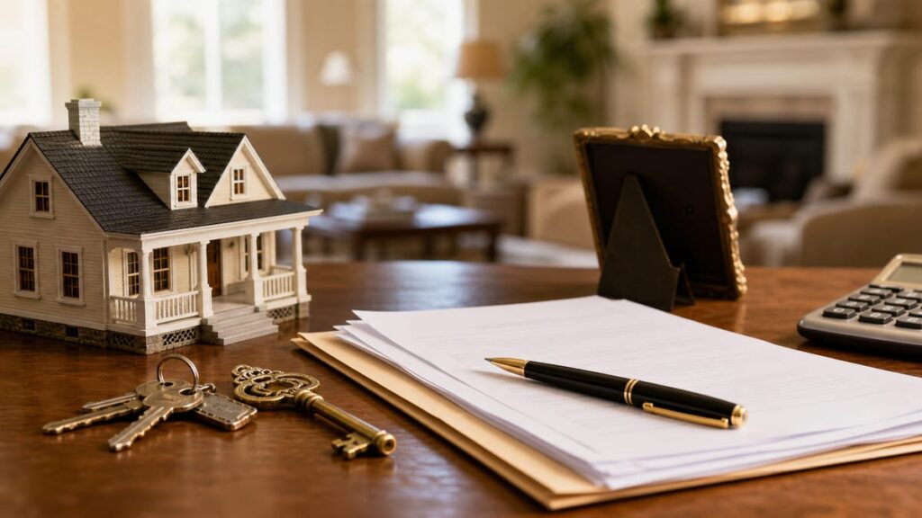 Estate and mortgage documents for refinancing an inherited property